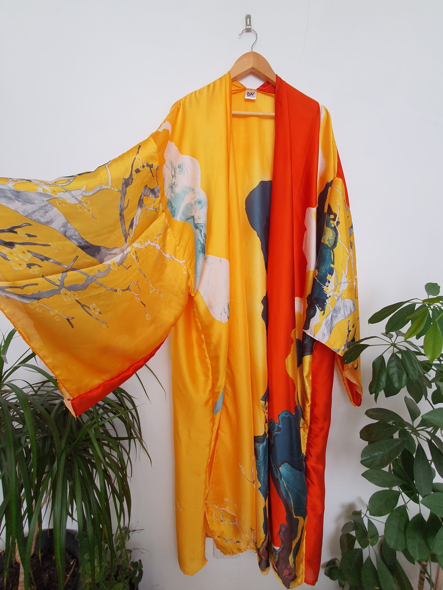 Abstract fire kimono sleeve detail