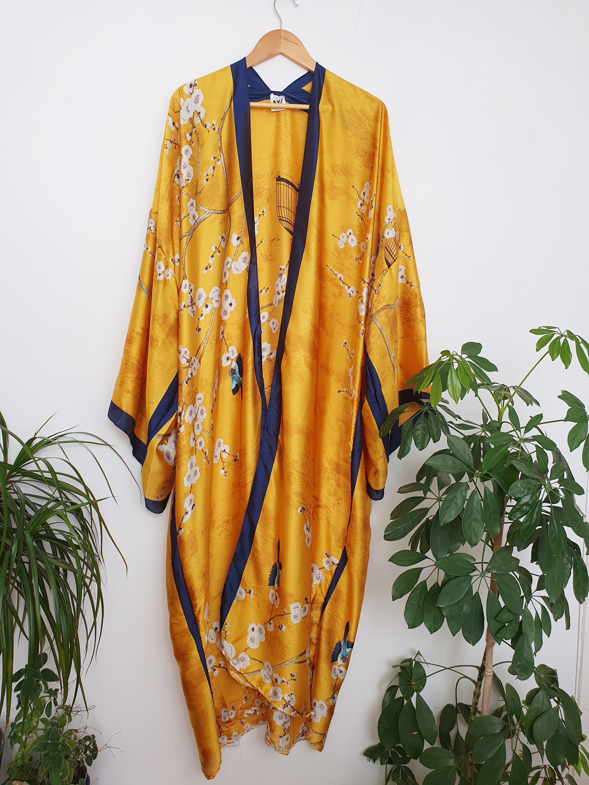 Gold Kimono with blossom from the front