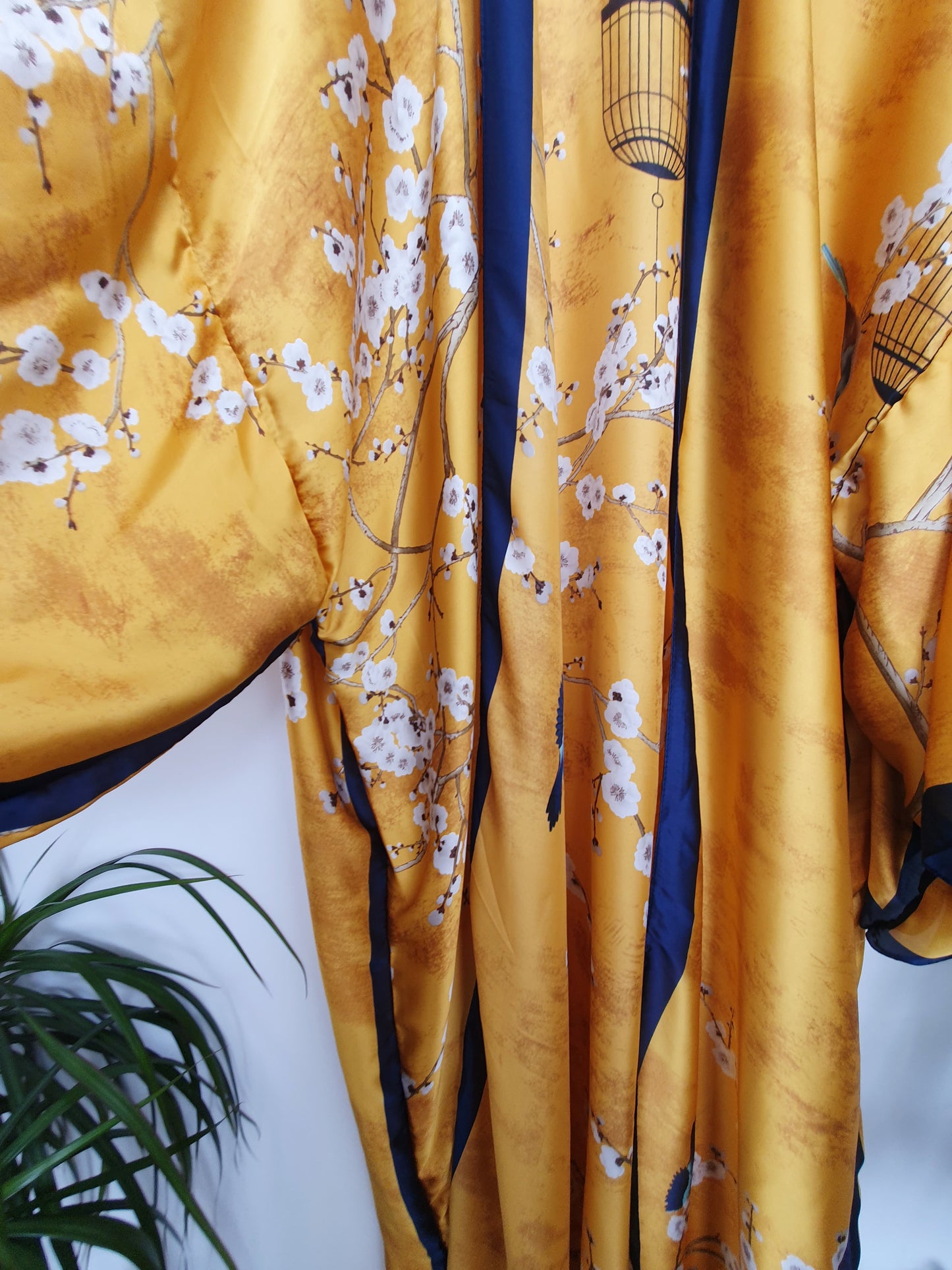 Gold blossom kimono close up detail 